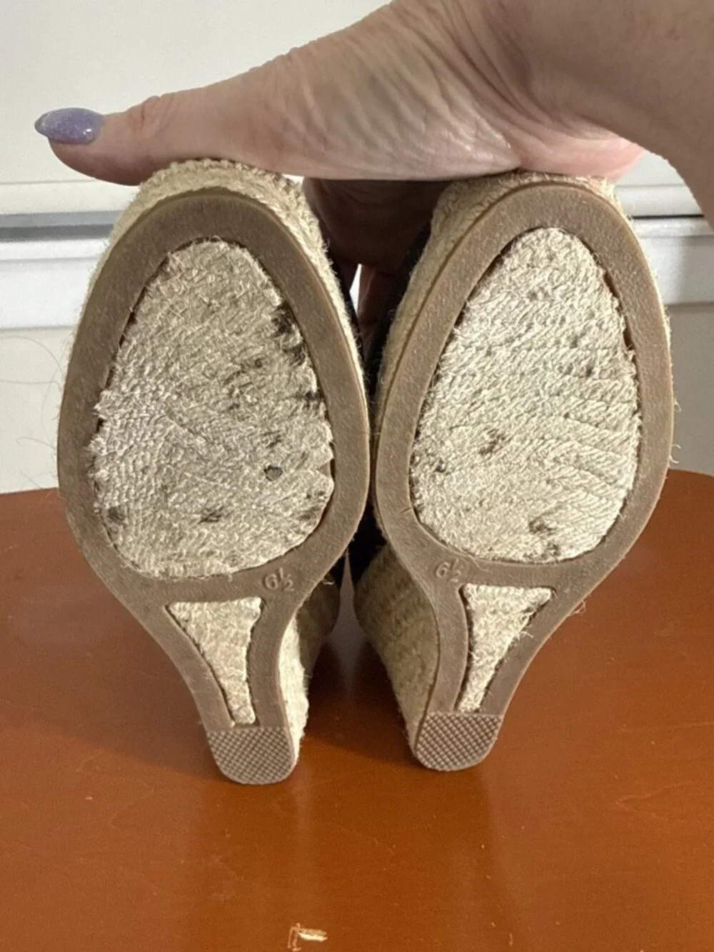 J. Crew Black Seville Espadrille Canvas Jute 3.5